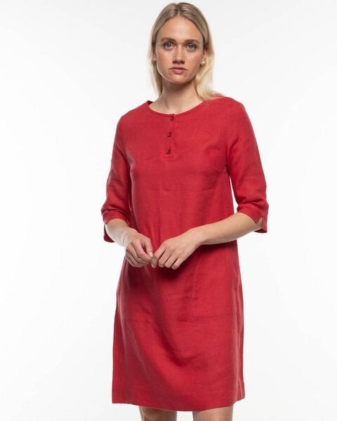 Alma & Lovis Legeres Tunika-Kleid mit Knopfleiste aus reinem Leinen | Leinen Kleid