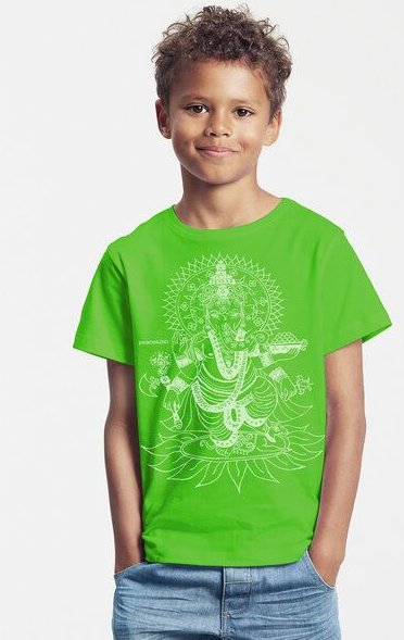 Peaces.bio - handbedruckte Biomode Bio-Kinder T-Shirt Ganesha