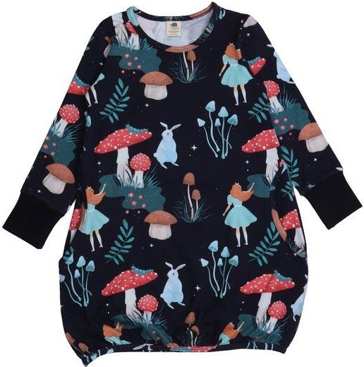 Baby Kleid Bio Baumwolle Dunkelblau - Walkiddy Wonderland Ballonkleid, Nachhaltig & GOTS-zertifiziert, 95% Baumwolle.