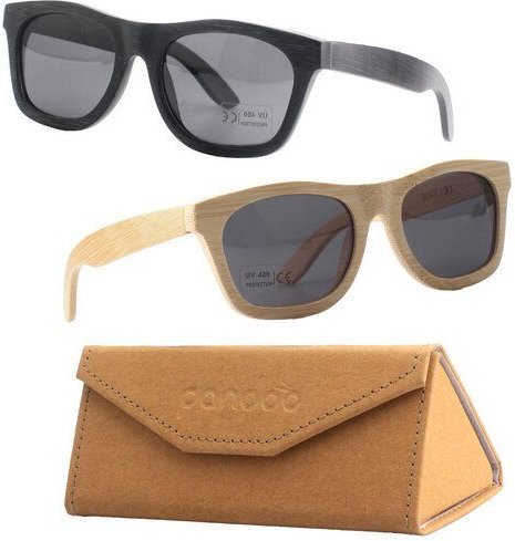 Thumbnail - pandoo Bambus Sonnenbrille Unisex | polarisiert & UV400 | Blau | Türkis | Orange