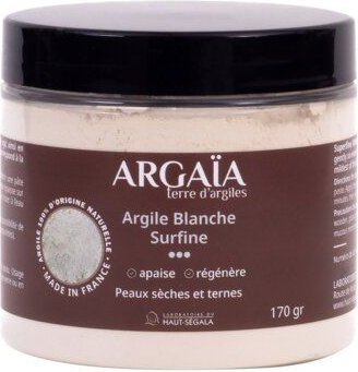 Argaia Weiße Tonerde Gesichtsmaske (Tiefenreinigung) superfein 170g