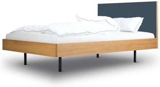 BARTMANN Unidorm Classic - Holzbett aus Eiche mit Kopfteil aus Linoleum