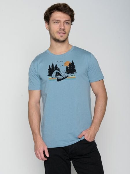 GREENBOMB Nature Canoe Tent Guide - Sportliches T-Shirt aus Bio-Baumwolle / hochwertiger Print / GOTS / Fair & Vegan