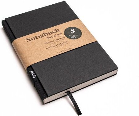 tyyp Nachhaltiges kleines Design-Notizbuch (Schwarz) aus 100 % Recyclingpapier „BerlinBook“