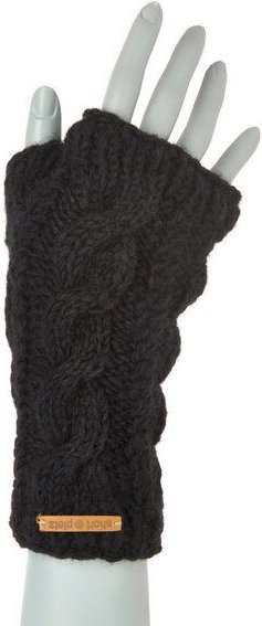 short'n'pietz Schurwollhandstulpen mit Zopfmuster, handgestrickt