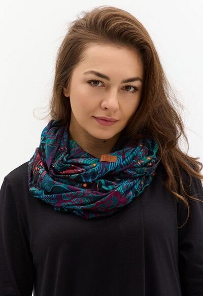 Schlauchschal Bundle – Rechteckiger – Warmer – Viscose mit Elasthan – Farbenfrohes Print KOKOworld – Fair produziert in ...