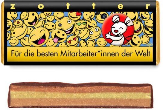 Zotter handgeschöpfte Bio Schokolade "Für die besten Mitarbeiter*innen der Welt", 70 g