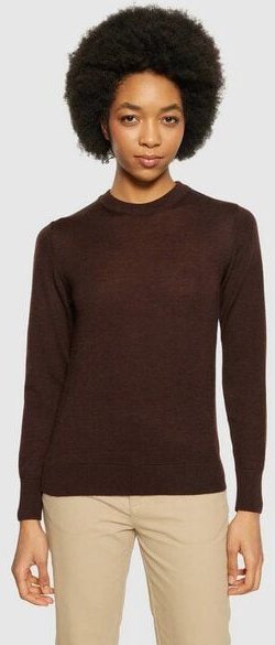 KnowledgeCotton Apparel Merino Rundhals-Pullover demitasse (braun)