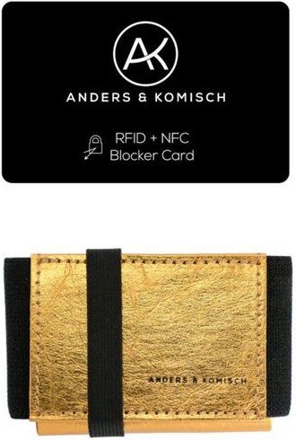 ANDERS & KOMISCH Kleines Portemonnaie Gold mit RFID Schutz - A&K MINI Slim Wallet – A&K MINI Bundle