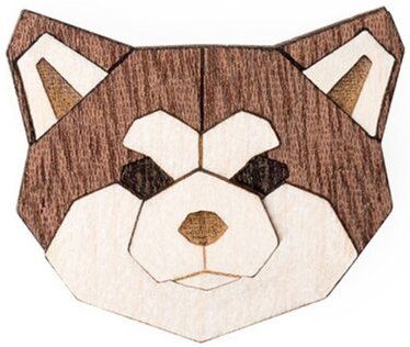 BeWooden Brosche aus Holz "Akita Inu" | Mode Schmuck
