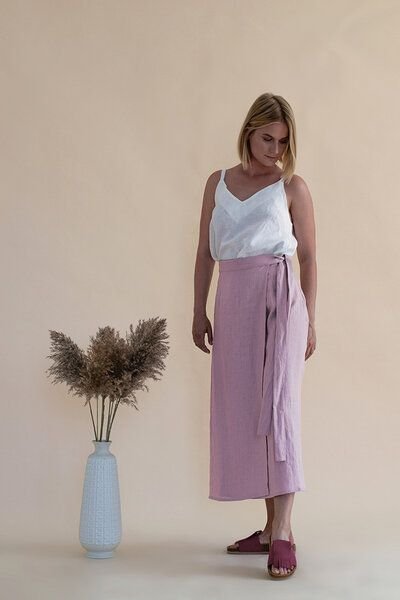 gust. Leinen-Wickelrock - Linen Wrap Skirt - 100% Bio-Leinen