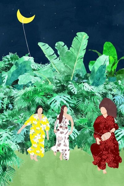 Photocircle Poster / Leinwandbild - The Moon Kite