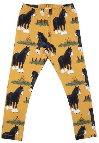 Leggings Bio-Baumwolle Gelb - Walkiddy Shire Horses, Nachhaltig, 95% Baumwolle, GOTS-zertifiziert, Umweltfreundlich, Beq...