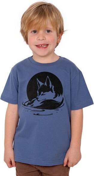 HANDGEDRUCKT "Wolf" Kinder T-Shirt aus Biobaumwolle (kbA)