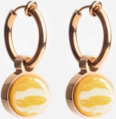 ALEXASCHA Roségold Clip Creolen mit Anhänger | Mix & Match