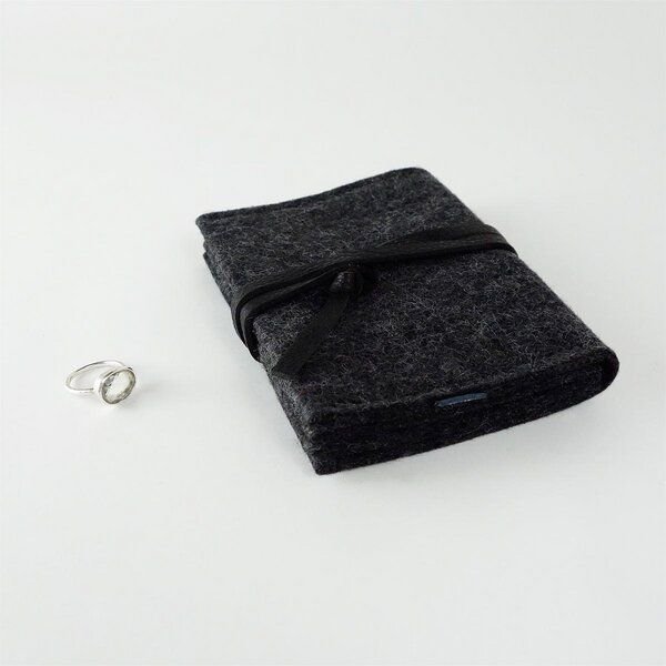 matilda k. manufaktur Schmuckaufbewahrung 'schmucknest' groß aus Wollfilz anthrazit 'alice'