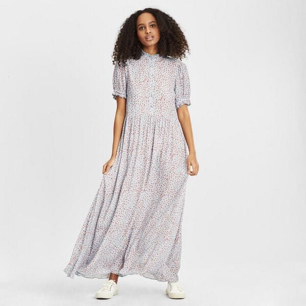 KnowledgeCotton Apparel Blumenkleid - FLEUR Maxikleid Lenzing EcoVero