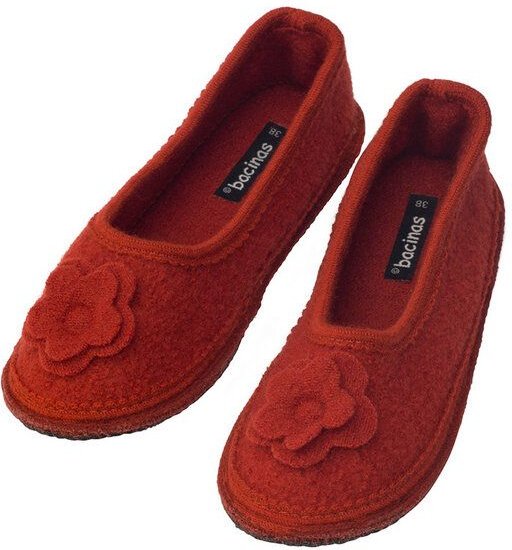Bacinas Warme Ballerina Hausschuhe Damen Schurwolle Wollwalk Filzsohle