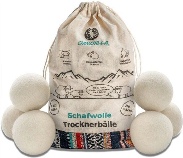 Chinchilla Trocknerbälle aus Schafwolle| für flauschig weiche & fluffige Wäsche
