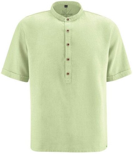 Hempage Herren Stehkragen-Schlupfhemd Hanf/Bio-Baumwolle