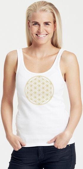 Thumbnail - Peaces.bio - handbedruckte Biomode Bio Damen Tank-Top "Die Blume des Lebens"