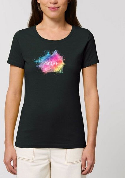 Bio Damen Rundhals T-Shirt Amorous "Colour Love" von Human Family