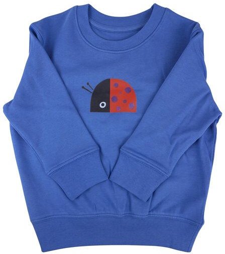 Meladi Kinder Sweater aus Biobaumwolle - Marienkäfer auf Aqua Blue