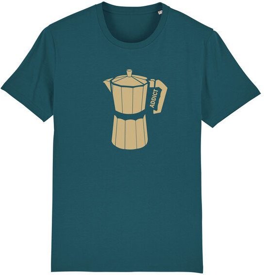 Spangeltangel T-Shirt bedruckt, Kaffee Addict, Siebdruck, Herren, Bio-Baumwolle