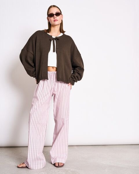 JAN N JUNE Lockerer Cardigan mit Bindedetail ZEA GOTS