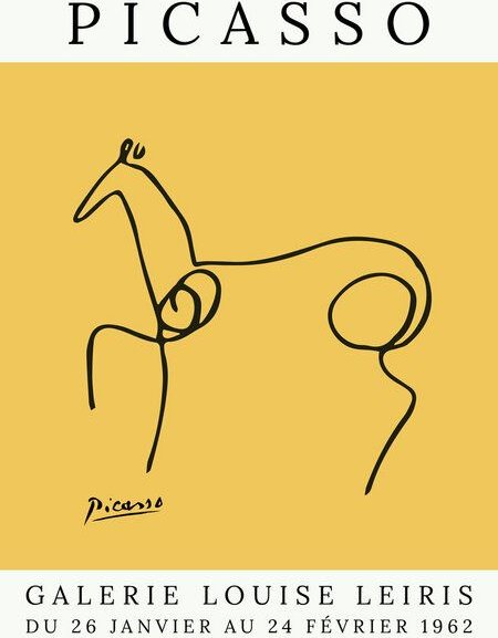 Photocircle Poster / Leinwandbild - Picasso Pferd – gelb