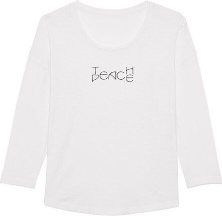 Human Family Damen Longsleeve aus Slub Garn - "Wave - Teach Peace"