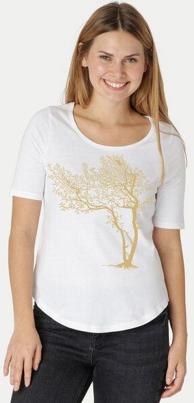 Peaces.bio - handbedruckte Biomode Damen Halbarm-Shirt Fancy Tree