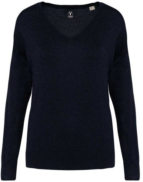 YTWOO Damenpullover mit V-Ausschnitt aus Bio-Baumwolle und Lyocell TENCEL