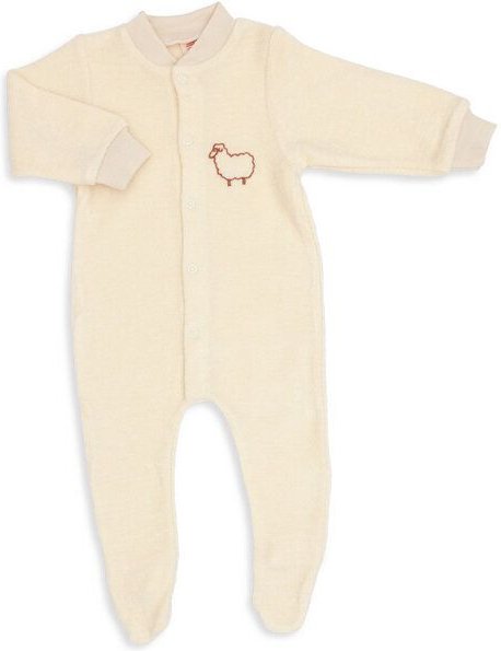 Engel Natur Einteiliger Schlafanzug mit Fuß Wolle