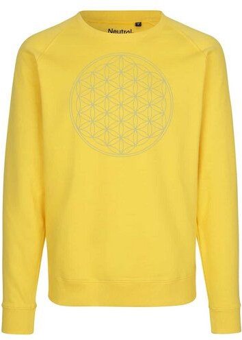 Peaces.bio - handbedruckte Biomode Bio Damen Sweatshirt Loose Fit Die Blume des Lebens