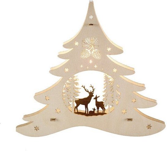 Thumbnail - Weigla® Holzkunst Weigla Fensterbilder Tannenbaum mit verschiedenen Motiven