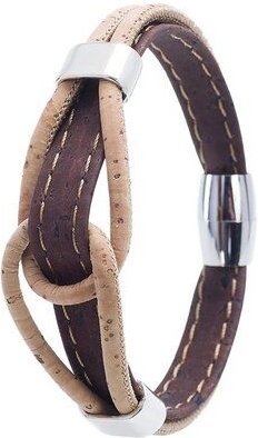 Kork-Deko Bezauberndes Armbändchen aus hellem und dunklem Korkstoff