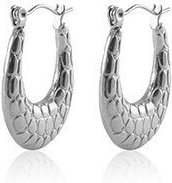 Ovale Creolen mit Animalprint Struktur, Cool & Schick in 18mm x 25mm von Elektropulli