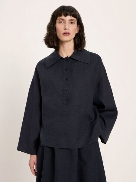 LANIUS Oversizebluse (GOTS) aus Bio-Leinen