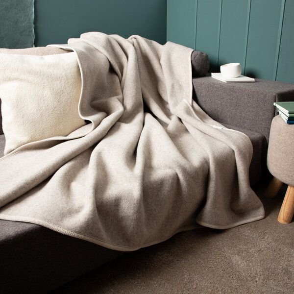 nahtur-design Premium Merino-Lodendecke | 100 % mongolische Merinowolle | ungefärbt