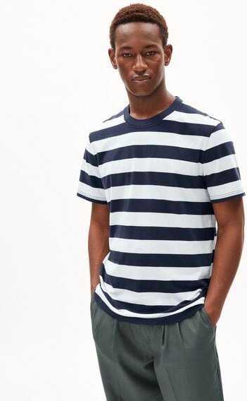 ARMEDANGELS BAHAAR STRIPES - Herren T-Shirt Relaxed Fit aus Bio-Baumwolle