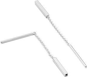 Jonathan Radetz Jewellery Ohrstecker fineSQUARE, Silber 925, Sterlingsilber, Länge 10 - 40 mm, Handmade in Germany