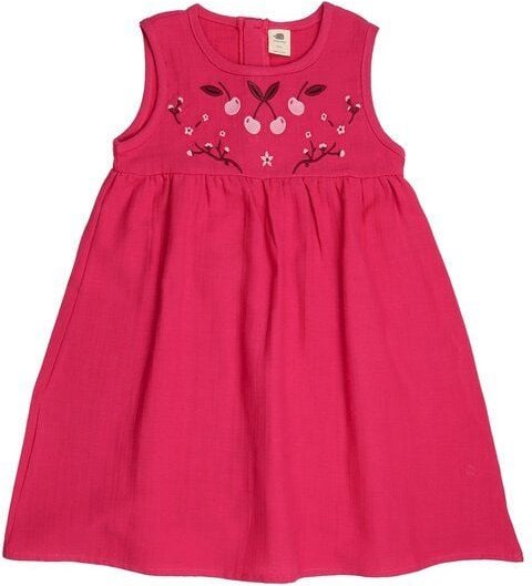 Kleinkinder Sommerkleid „Carmine“ ärmellos in Rot aus Bio-Baumwolle – Walkiddy