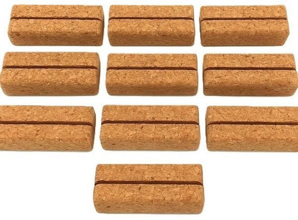 Kork-Deko 10x Tischkartenhalter aus Presskork | Platzkartenhalter | Namenskartenhalter