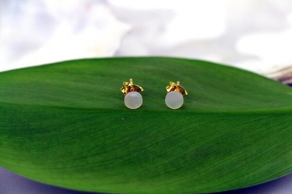 Purewater Upcycling-Ohrstecker Perlmutt