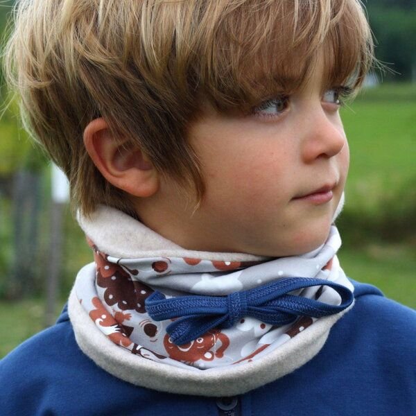 Cheeky Apple Gefütterter Halswärmer aus Bio-Baumwolle "Yo-yo | Fleece Nude meliert"