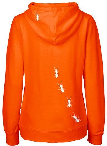 HANDGEDRUCKT "Ameisen" Frauen Zip-HOODY aus reiner Biobaumwolle (kbA)