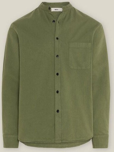 WOTE Stehkragen Hemd - Organic Cotton - The rugged Herringbone Stand up collar