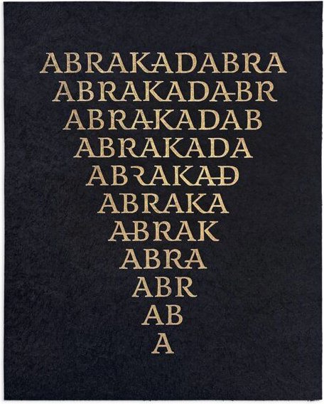 Veskor Cassiopeia ABRAKADABRA magischer Linoldruck | 30 x 40 cm | Gold auf Schwarz