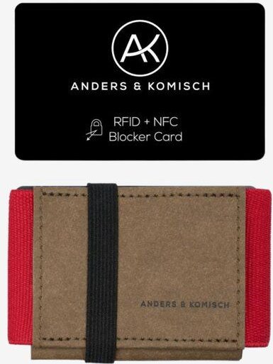 Thumbnail - ANDERS & KOMISCH Kleiner Geldbeutel Braun mit RFID & NFC Schutz – A&K MINI Bundle Braun